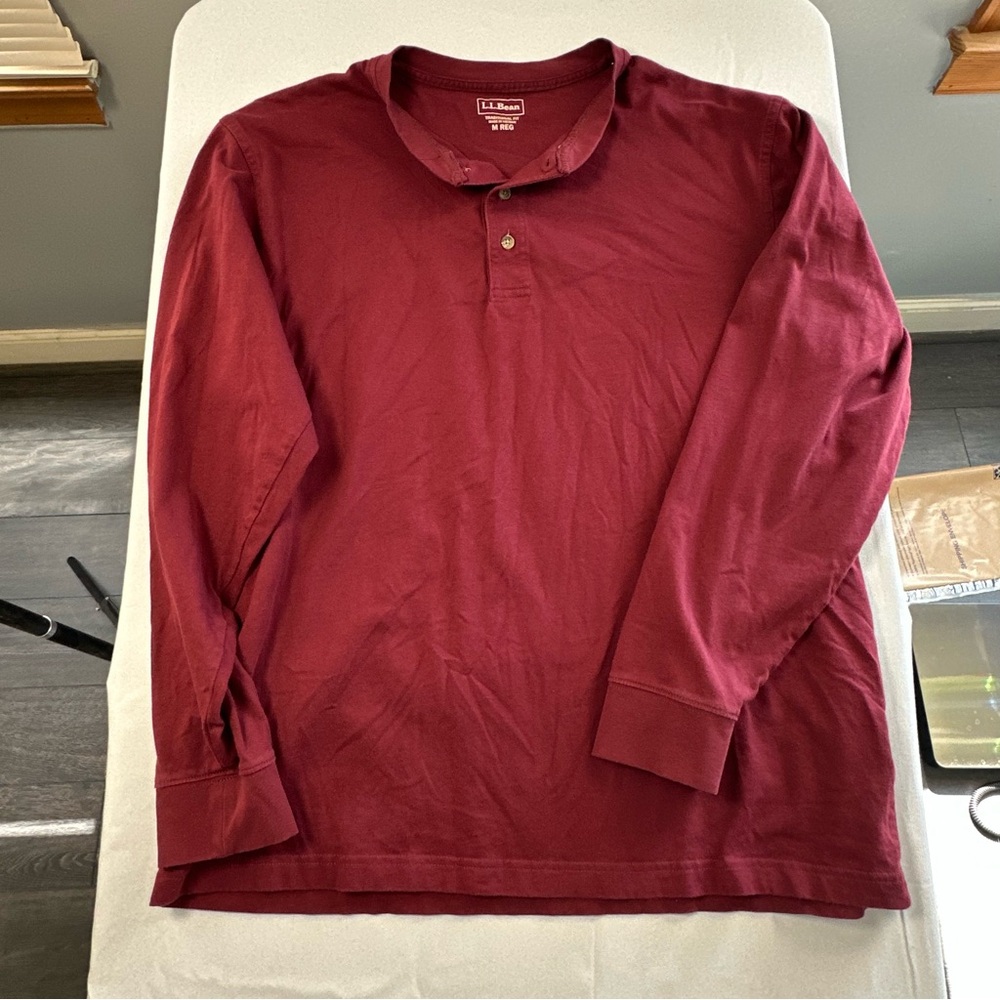 L.L. Bean Men's Burgundy Long Sleeve Tee